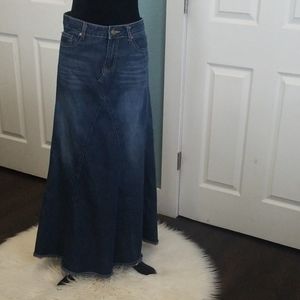Modest Long A-Line Denim Skirt sz 4 small